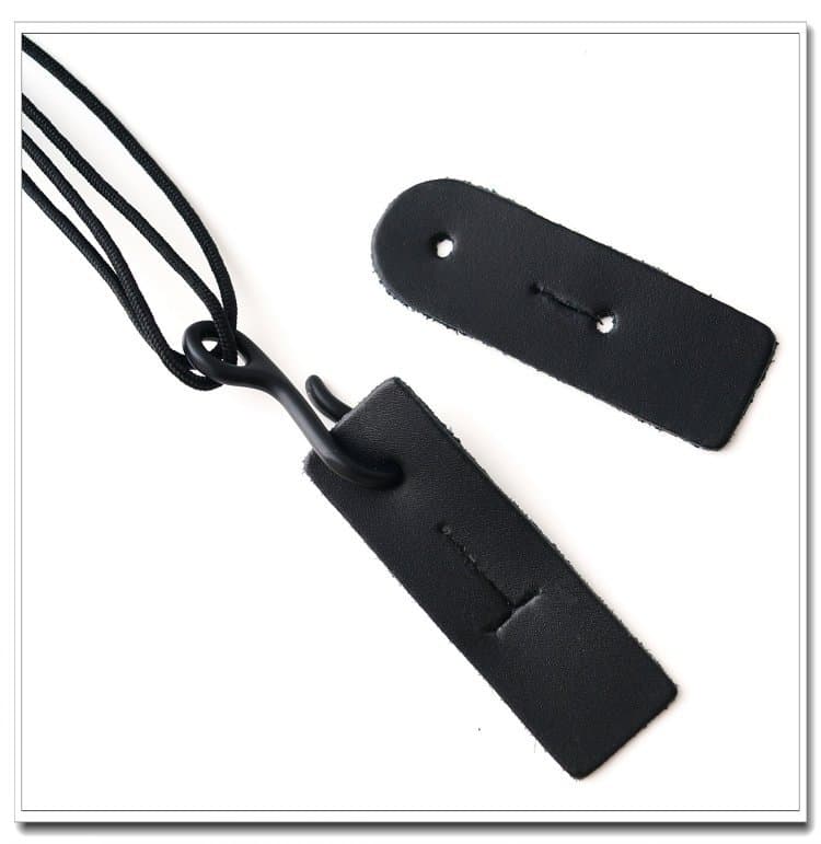 Yuchen Black Clarinet Strap, Shoulder Strap, Hanging Strap, Neck Strap Accessory, Genuine Leather Hanger [Strap Not Included]