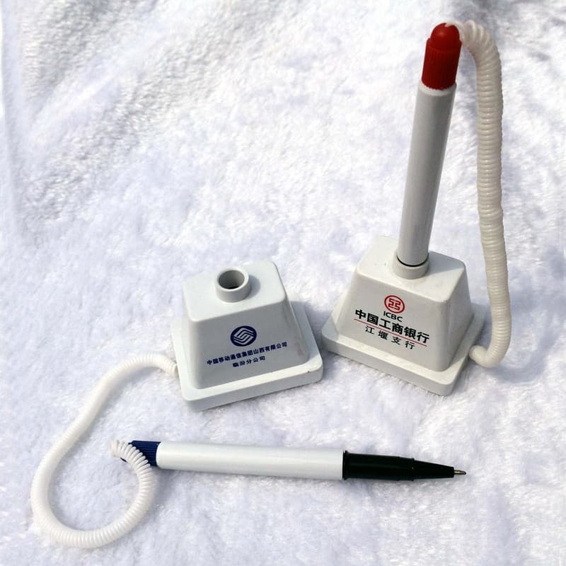Advertising desk pen with printed logo, fixed bank counter pen, signature pen, ballpoint pen, sticky table desktop gel pen