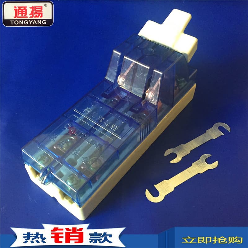 Transparent 2X63A HK1A load knife ceramic base open-type with indicator light power metal isolation switch