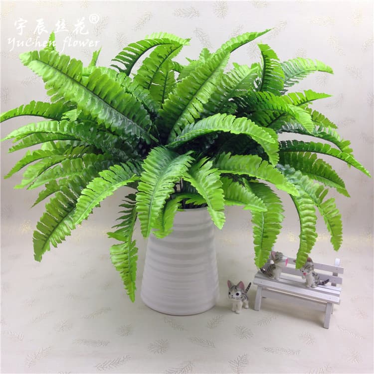 Factory Wholesale 7-Branch 21-Leaf Small Persian Grass, Artificial Persian Grass, Fern Leaf Bunches, Artificial Plant Wall