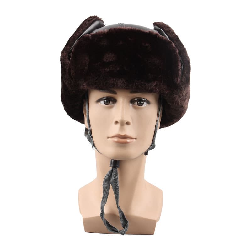 Cotton Safety Helmet Anti-Impact Leather Cap - Lei Feng Style Winter Construction Helmet, Labor Protection Headgear with Thick PU Cotton Warmth
