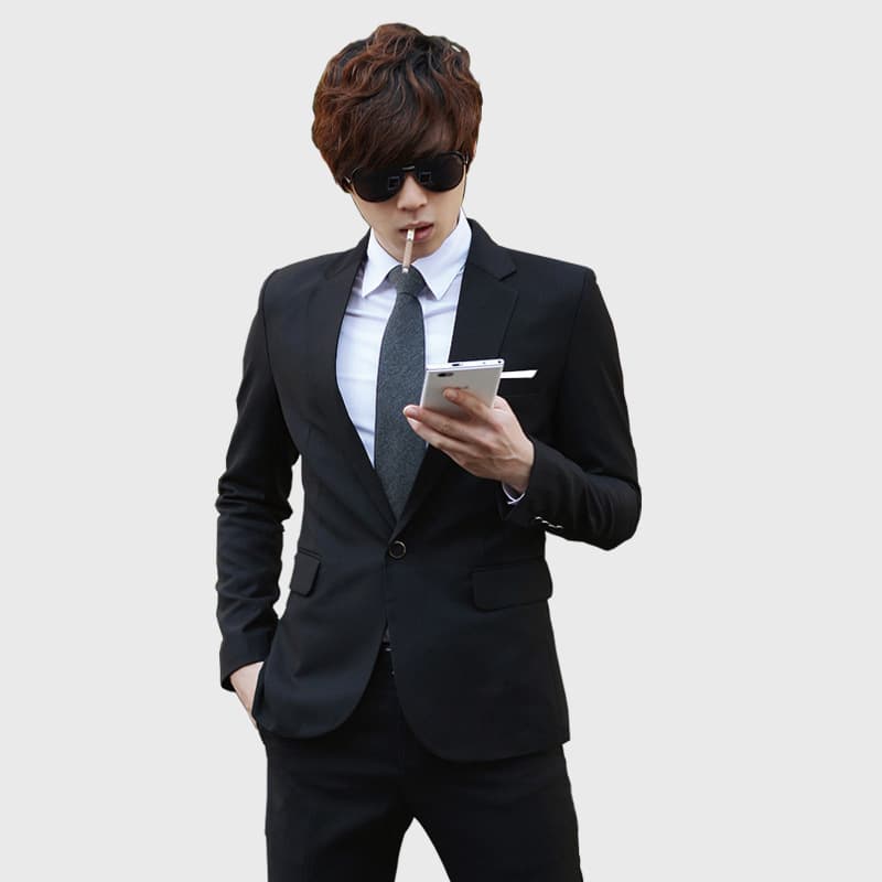 2020 New Men's Korean Style 3-Piece Slim Fit Suit Set Groom Wedding Tuxedo