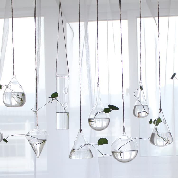 Creative hanging hydroponic glass vase, flower arrangement hanging vase, pothos, copper money grass, large combination of home accessories, wholesale