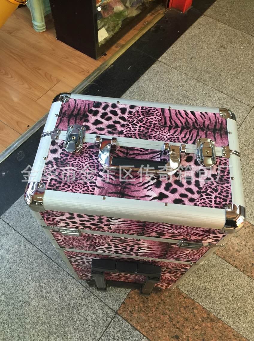 Makeup artist follow makeup large portable trolley case aluminum alloy makeup case multi-layer manicure case portable legendary tool box