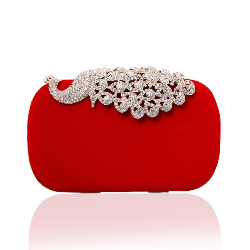Peacock Diamond-Encrusted Dinner Bag Exported to Europe and the United States Foreign Trade Women's Bag Original Single Dress Hand Messenger Bag Spot Wholesale