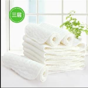 Newborn Absorbent No-Fold Baby Diaper Pads Three-Layer Baby Full Cotton Washable Changing Pads Baby Supplies Wholesale