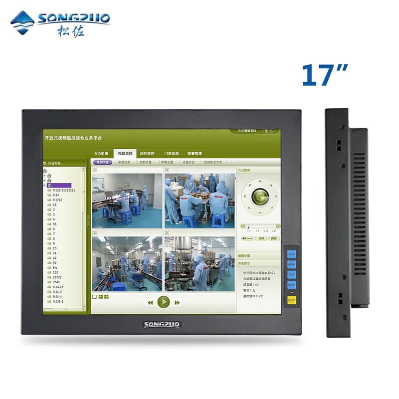 Songzo 17-inch monitor embedded monitor security vehicle monitoring display BNC camera surveillance industry