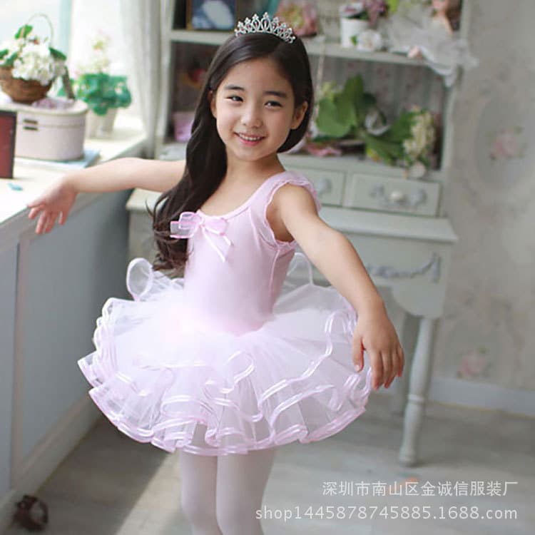 Children's Dancewear Ballet Tutu Skirt Practice Outfit Kids Stage Performance Princess Puffy Skirt for Summer