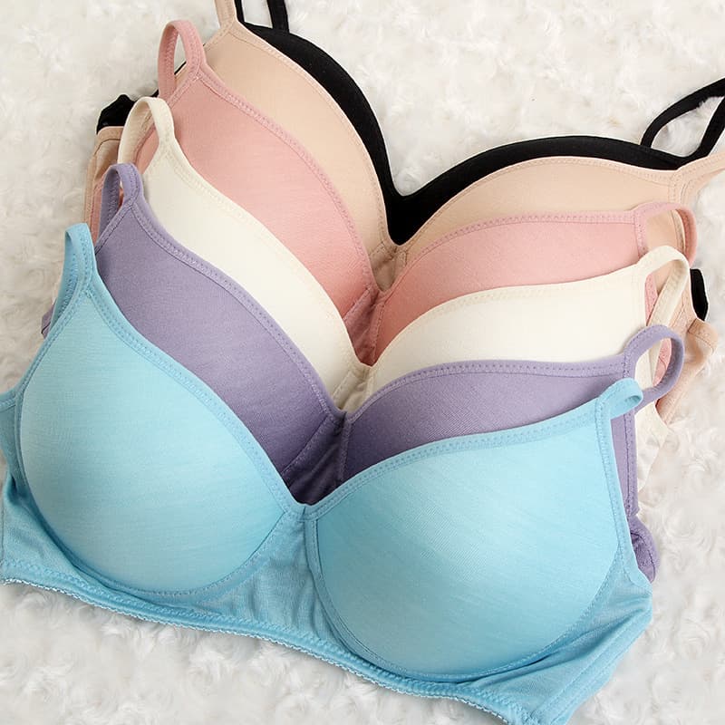 Summer Silk Bra Women's Underwear Knitted Silk Bra Thin Sports Wireless Bra Teen Bra