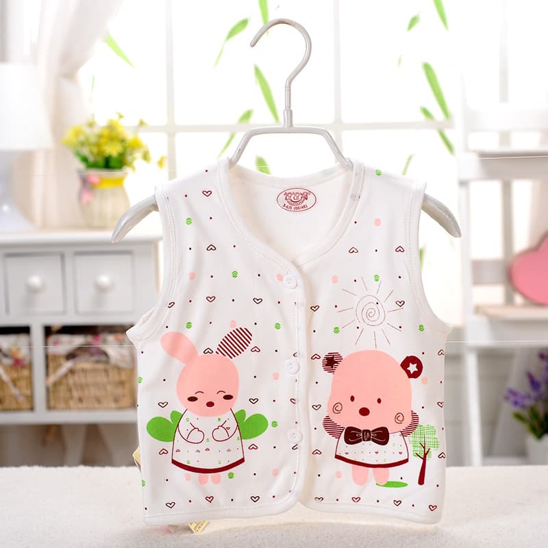 New baby pure cotton newborn vest, cotton open button vest, children's clothing wholesale