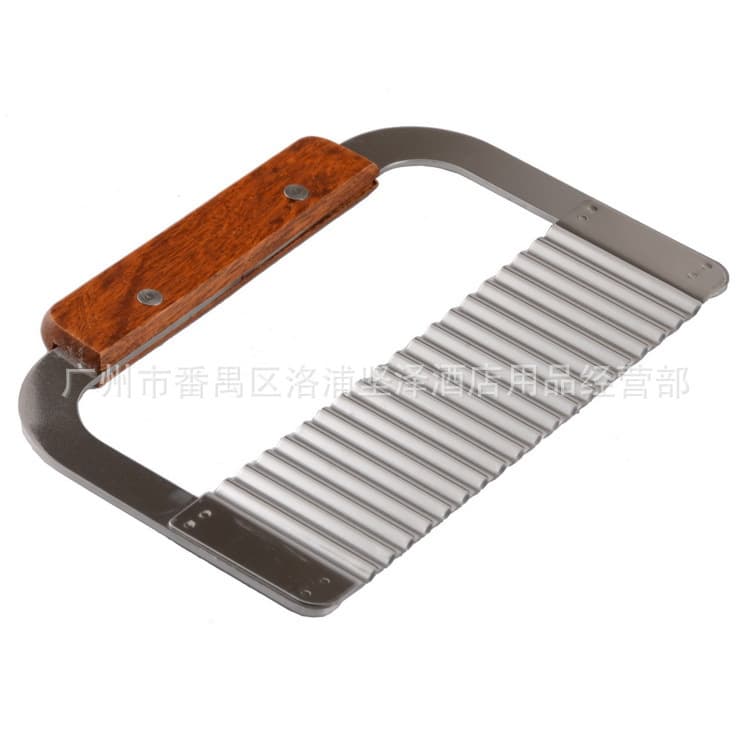 Wooden handle corrugated knife for cutting French fries, corrugated knife for cutting potato strips, hand-pulled noodle knife, sausage potato shredder