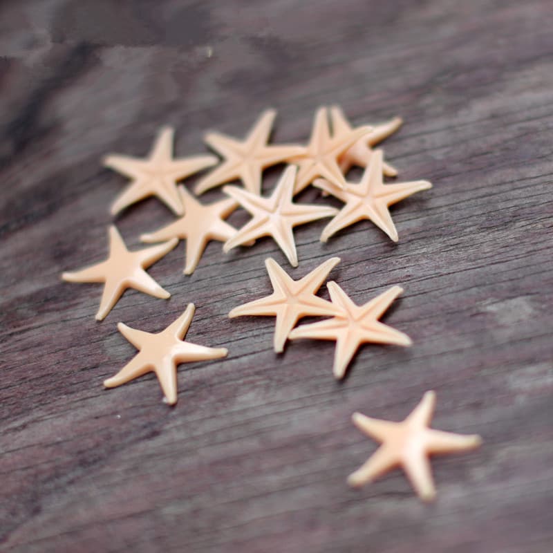 Wholesale Natural Simulation Five-Finger Flat Fake Mini Landscape Decoration Materials, Doll Accessories, Resin Starfish