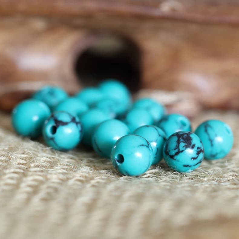 Optimized Turquoise Round Beads 6mm Spacer Beads Loose Beads Buddhist Bracelet Accessories Wholesale DIY Parts
