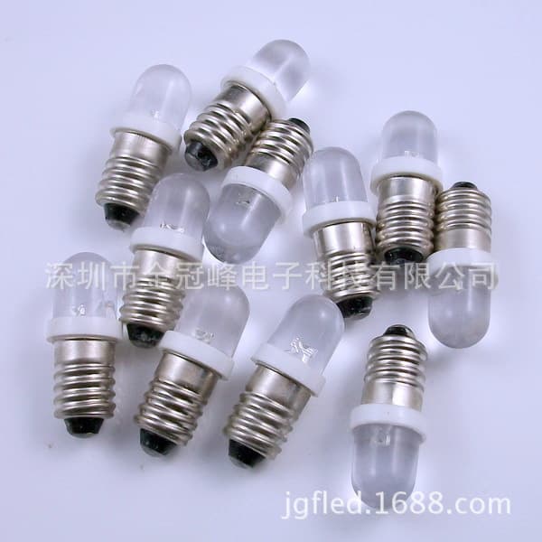 E10 screw port/warning light/signal light/instrument light/LED indicator light white light 3V/6V/12V/24V