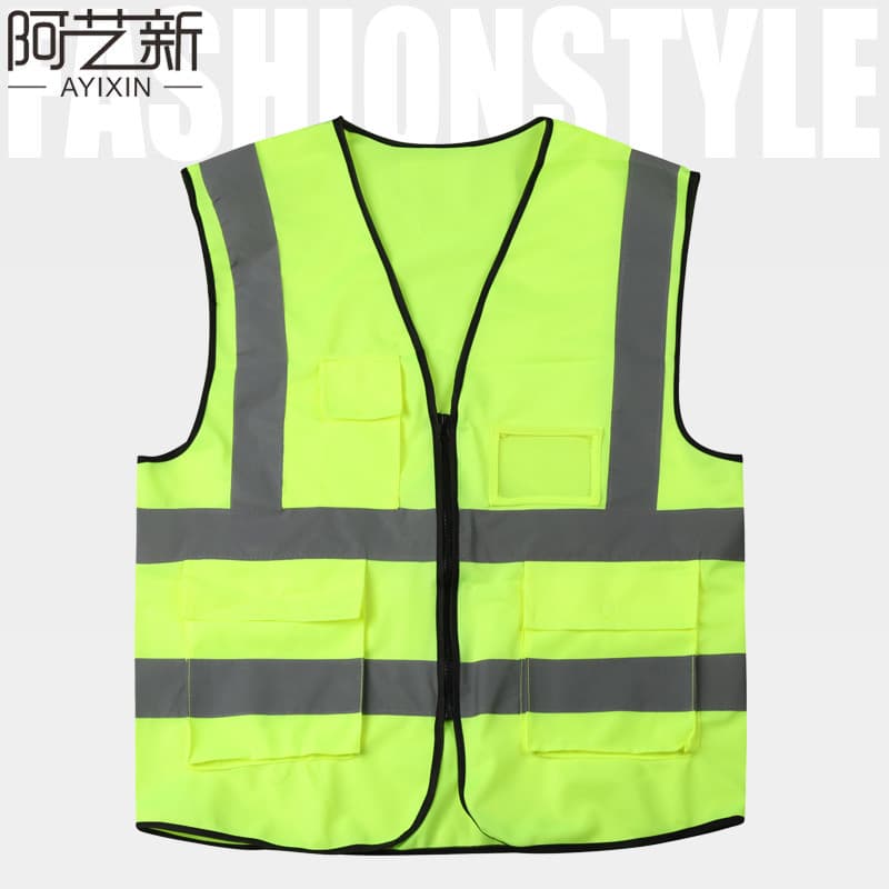 Knitted Reflective Vest Ying Green Reflective Vest Thickened by Traffic Protection Sanitation Vest Manufacturers Sales