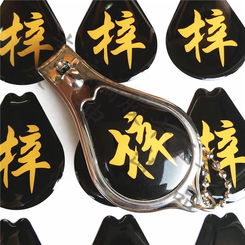 Custom Nail Clipper Crystal Epoxy Sticker Irregular Crystal Epoxy Label Nail Sticker