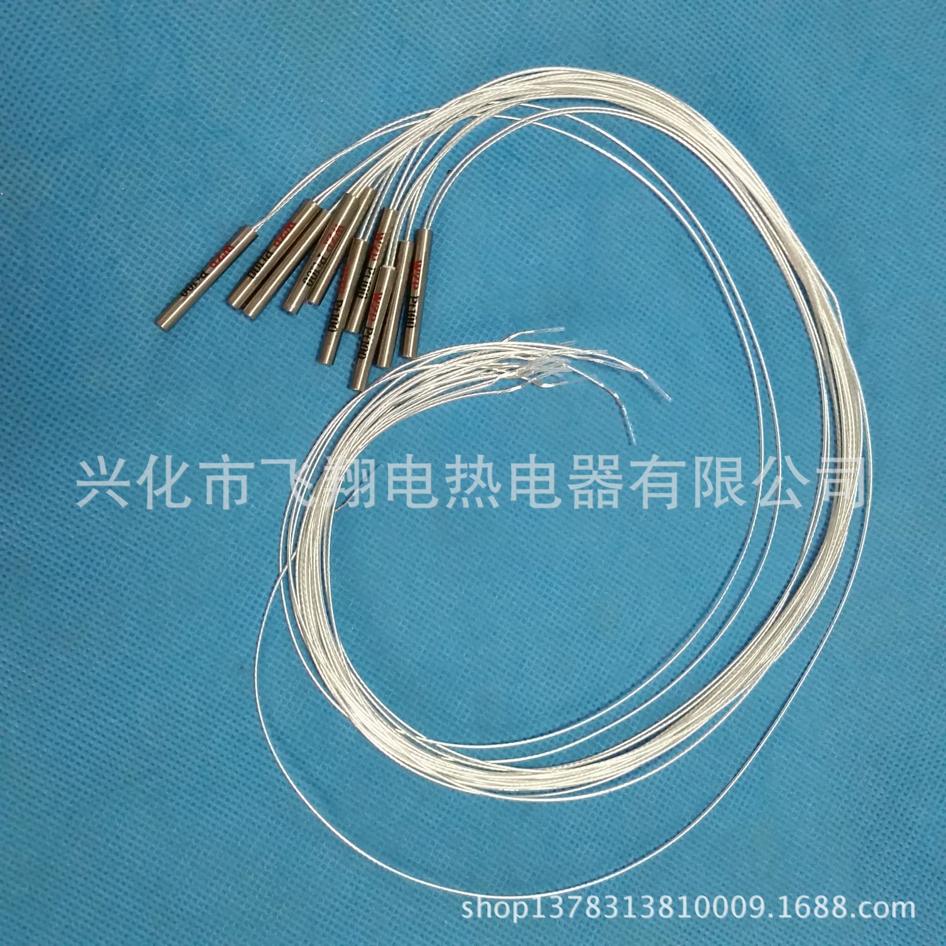 Simple PT100 Platinum Thermistor WZP-0352 with Silver-Plated Teflon Leads, 2-Wire or 3-Wire System