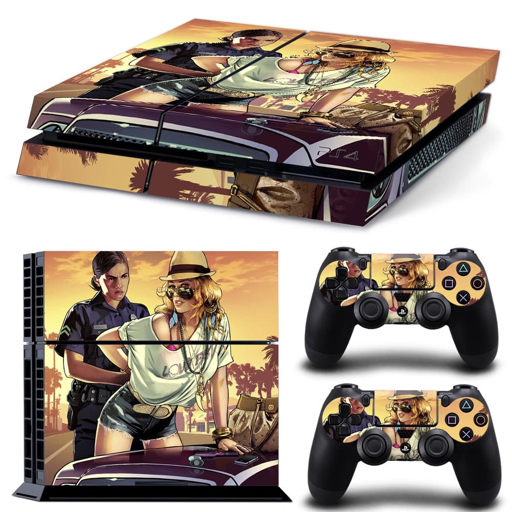 PS4 Sticker PS4 1100/1200 Cartoon Decal Pre-cut Drop Shipping GTAV Multiple Game Console