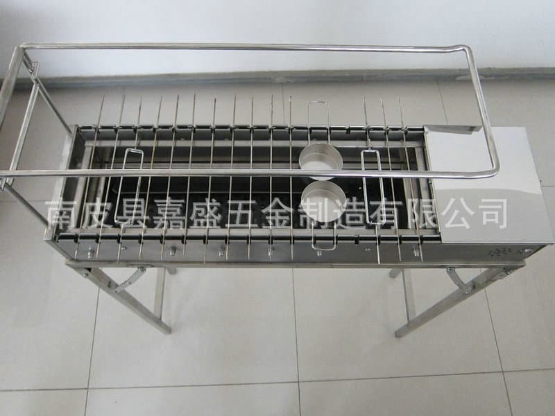 Outdoor Portable Charcoal Grill Large Stainless Steel BBQ Grill Rectangular