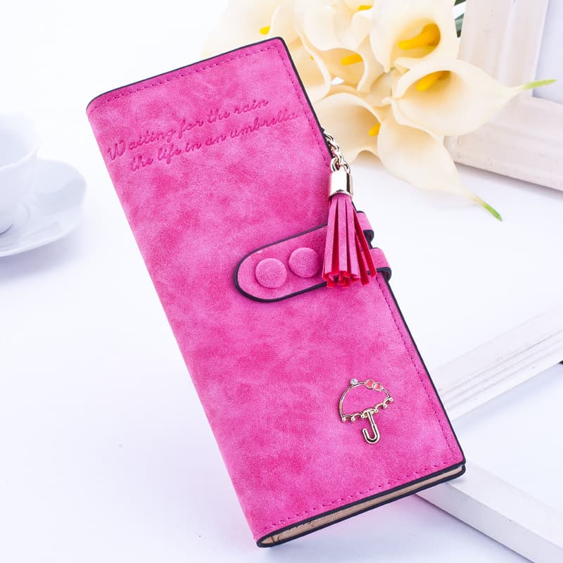 Women's Umbrella Wallet Long Zipper Wallet Korean Style Multi-function Clutch Bag Taobao AliExpress Frosted Money Clip