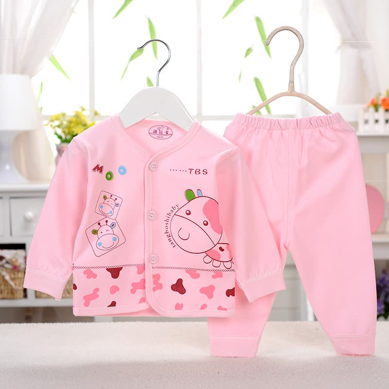 Autumn clothing online store best selling cotton children's underwear and underwear sets front round neck cotton sweater Dr. Tang 1829