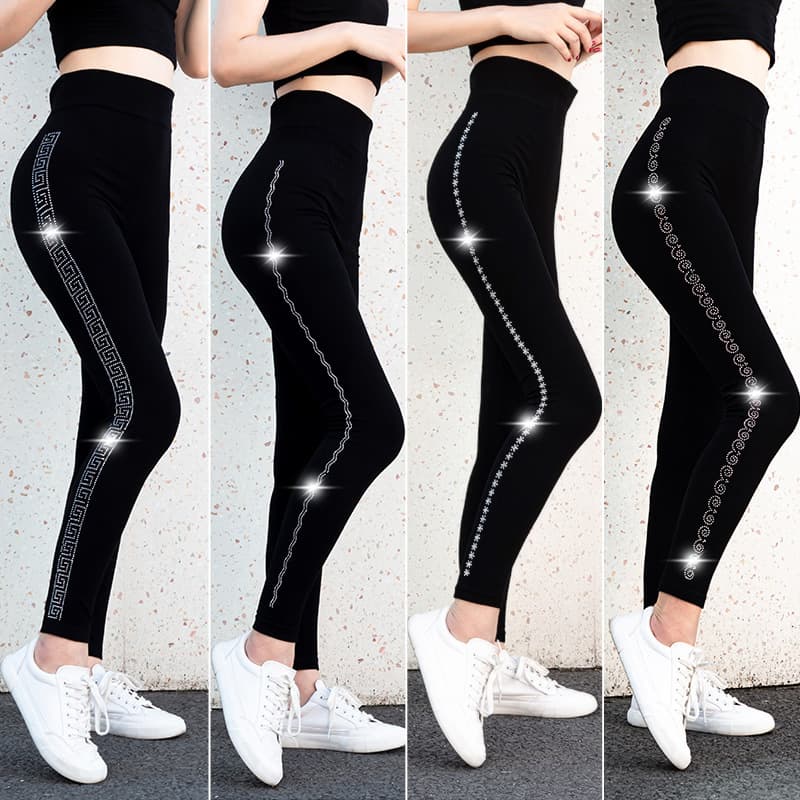 2020 Spring and Autumn Modal Extra Large Extra Large Size Leggings Fat MM 200 Jin Hot Diamond Nine-Point Pants Wholesale