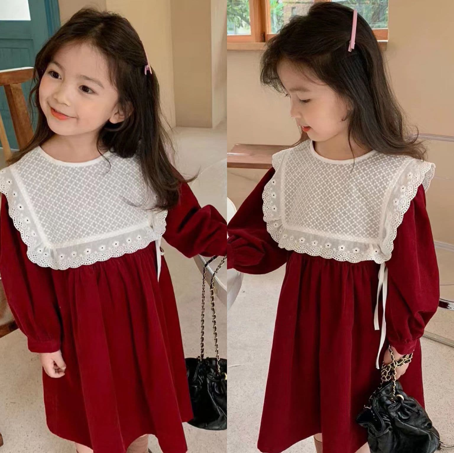 Children's Dress Autumn Girls Sweet Long Sleeve Princess Dress Children's Dress 3-8 Years Old Children's Clothing One Piece Dropshipping