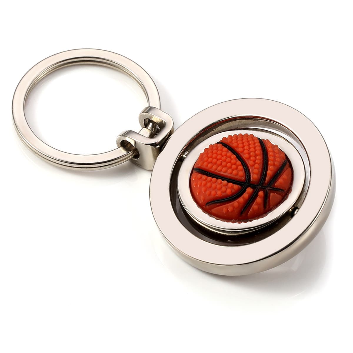 Creative Rotating Basketball Football Tennis Keychain World Cup Sports School Basketball Game Commemorative Metal Gift