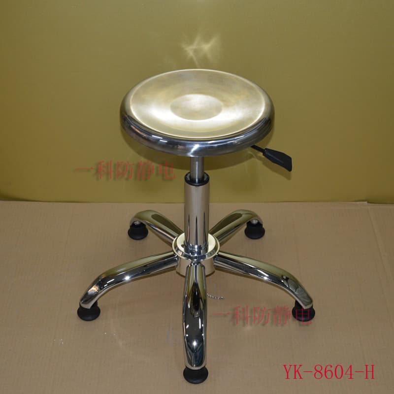 Custom production of stainless steel height-adjustable round stool, cleanroom height-adjustable stool, anti-static workshop round stool available in stock