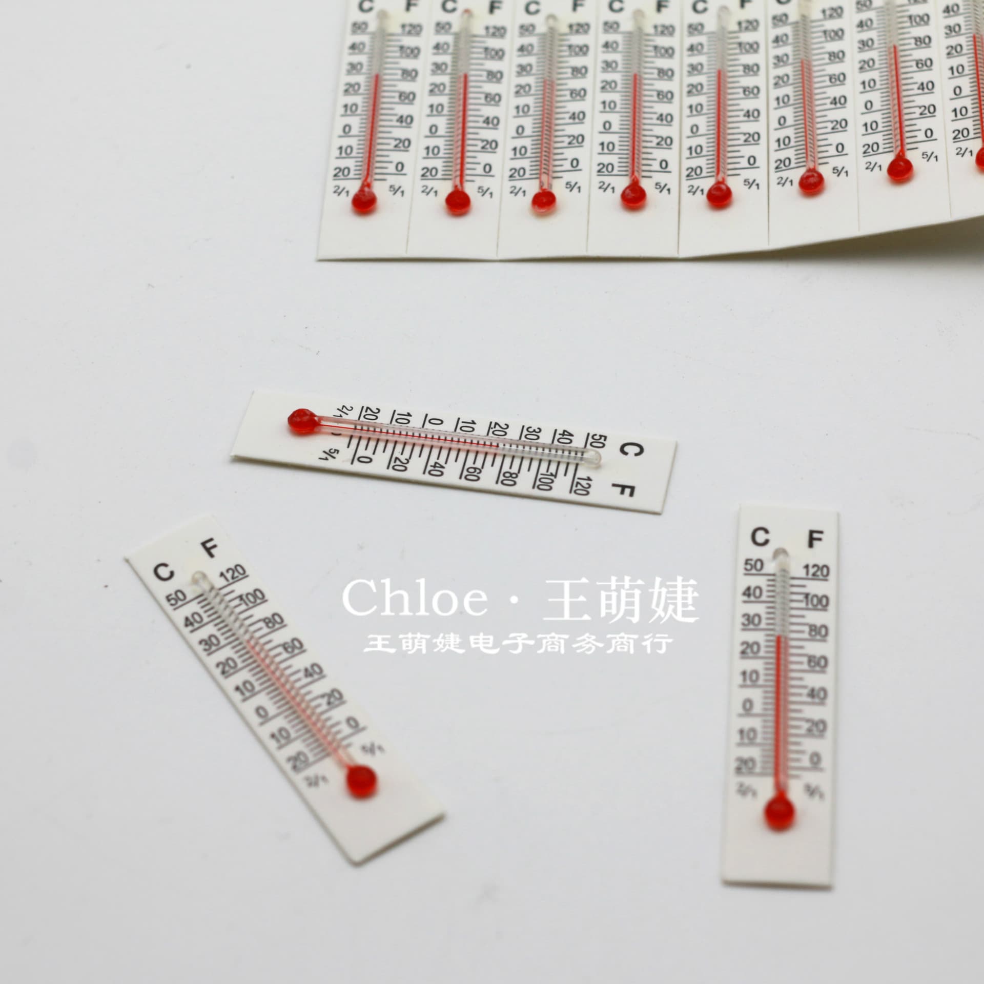 5cmX1.1cm Small Paper Thermometer, Glass Craft Thermometer, Full Specifications, Non-toxic Laboratory Use