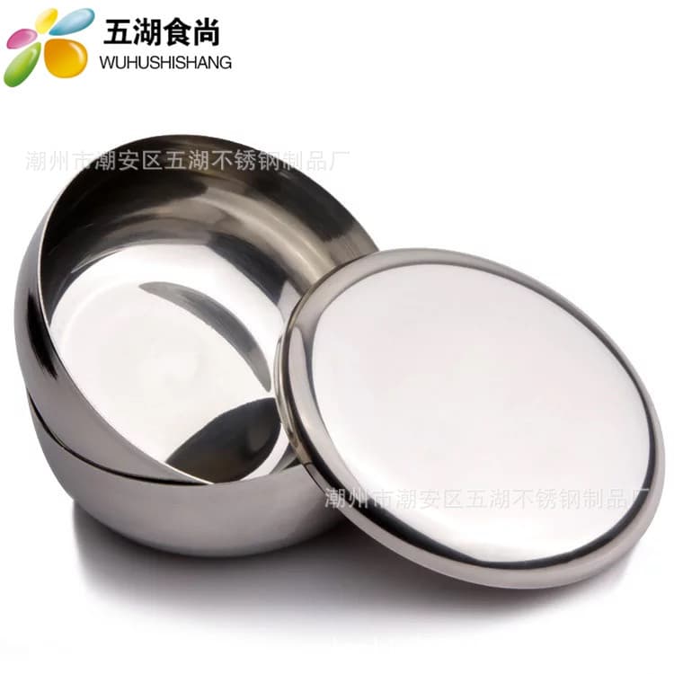 Stainless Steel Thickened Korean Style Rice Bowl Sample Retention Bowl Soup Bowl with Lid Bowl Steamed Rice South Korea Cuisine Small Bowl Kimchi Bowl
