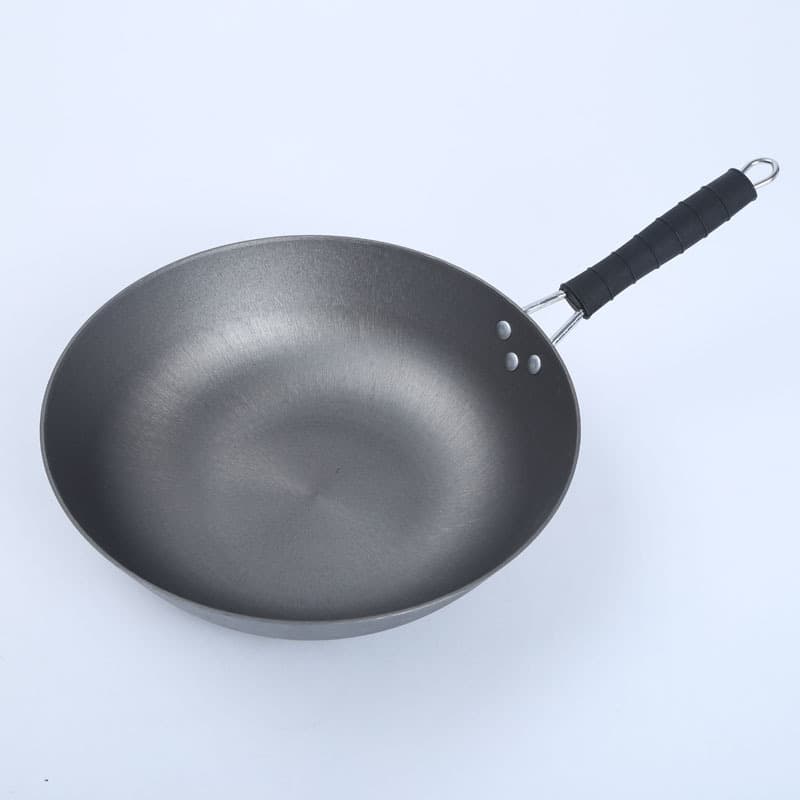 Wok Wholesale, New Generation Cast Iron Pan, Smooth Surface, Flat or Round Bottom, Non-coated Cast Iron Stir-fry Pot Bulk