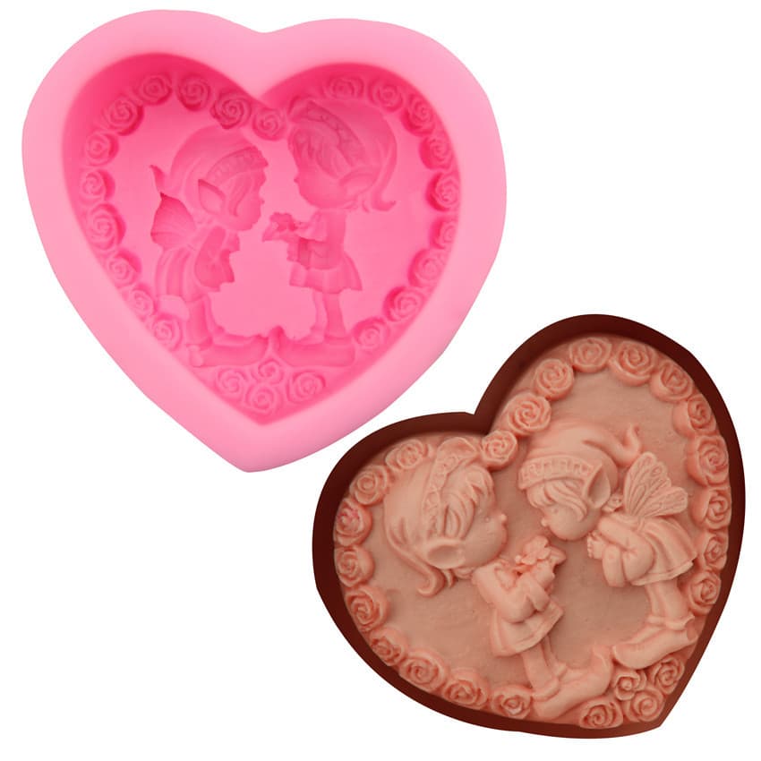 Girls Love Heart Shaped Silicone Baking Cake Mold Tool for DIY Sugar Art Suitable for Cake Bread Mousse Jelly Chocolate Making