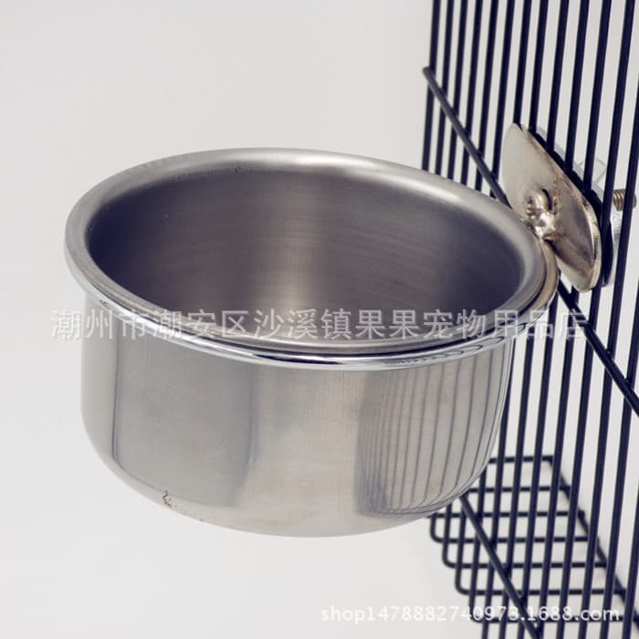 Parrot Stainless Steel Food Cup / Cage Accessory Food Cup / Pet Dog Cat Food Bowl Cage Feeder Food Cup Medium