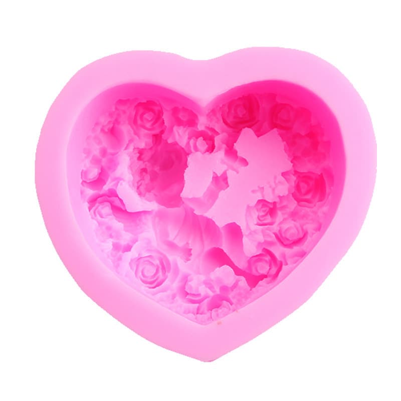 Silicone Soap Candle Making Mold Heart Rose Angel Chocolate Mold Baby Soap Mold Irregular Shape Sugar Art Toy Mold