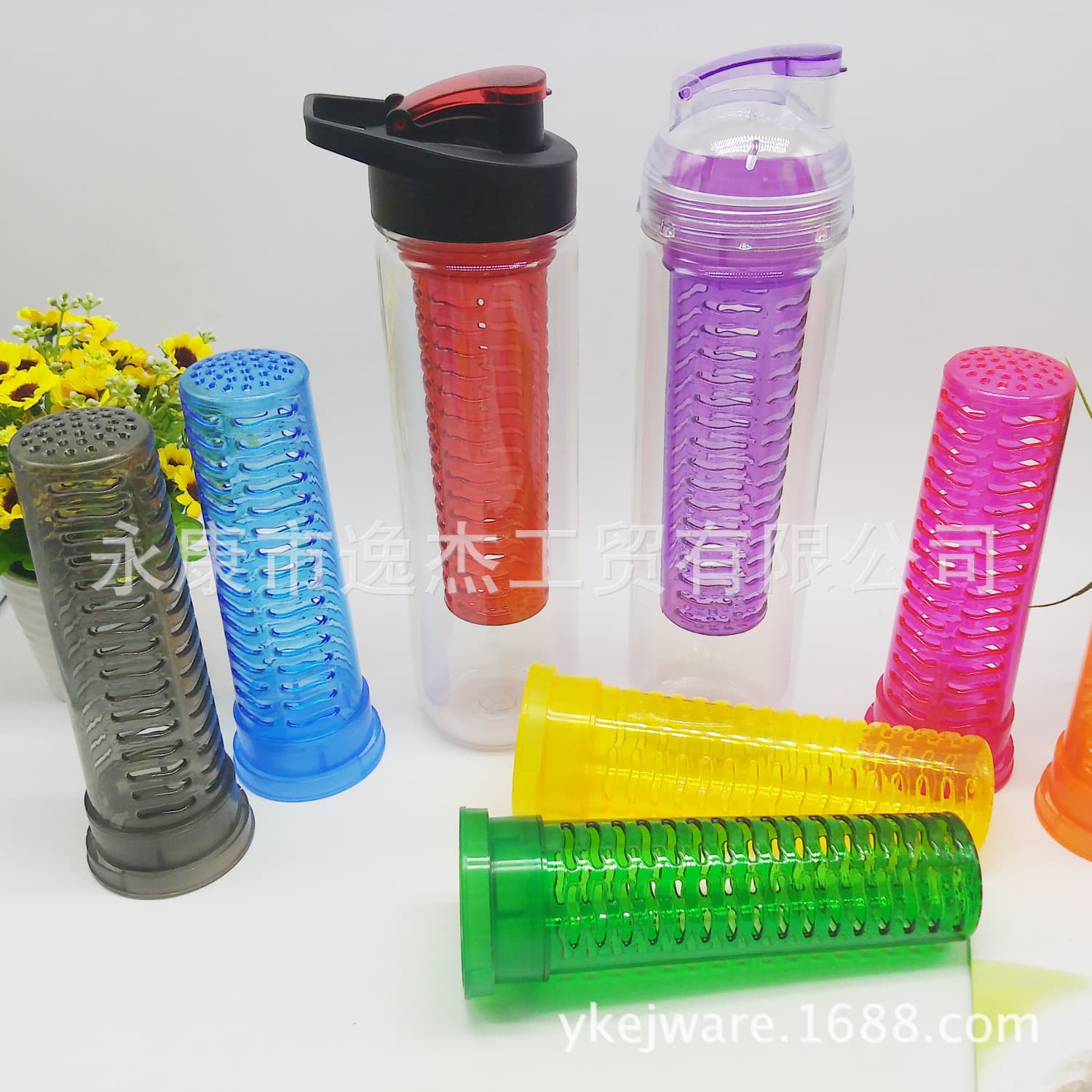 Factory Wholesale Fruit Cup Plastic Sports Water Bottle Large Capacity Single Layer 950ML Plastic Cup Portable