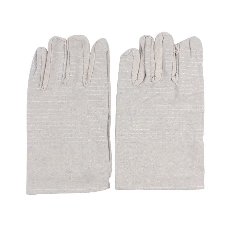 Yufeng White Canvas 24-thread Construction Gloves, Double-layer Thickened Protective Work Gloves, Canvas Gloves