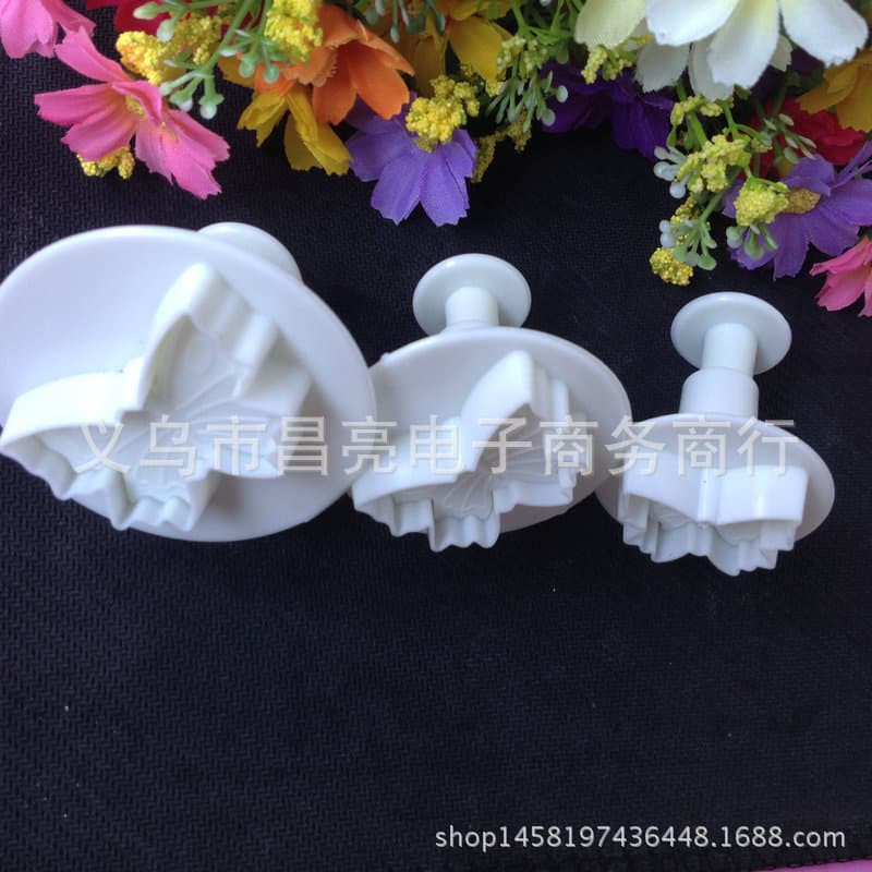 Fondant Cake Mold Spring Embossing Stamp 4-Piece Set Butterfly Print Cookie Dough Cutter Mold for Export