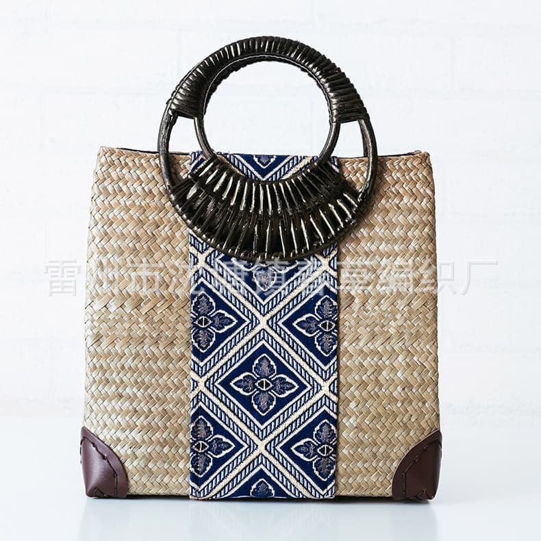Straw Bag Handbag Women's Retro Fashion Straw Bag Beach Bag AT02