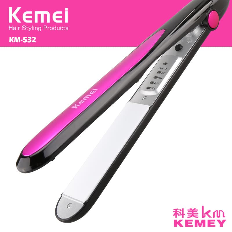 Kemei KM-532 Hair Straightener Flat Iron, Automatic Curling Iron, Hair Straightening Brush for Salon and Home Use