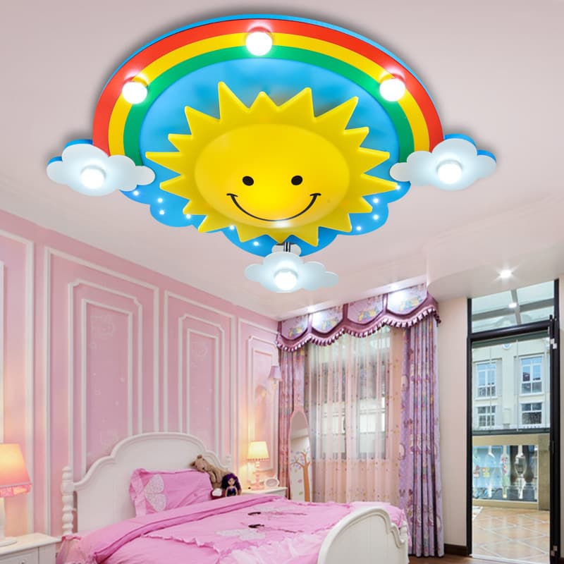 Rainbow Ceiling Light Sun Cloud Light LED Remote Control Cartoon Children's Light Cute Bedroom Study Room Light