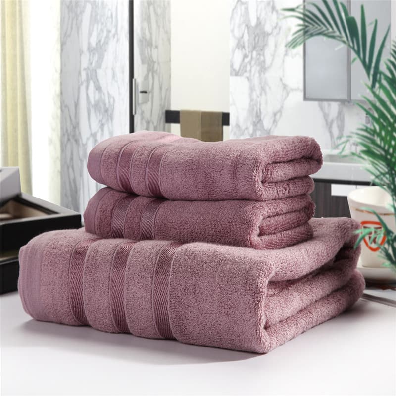 Bamboo Fiber Bath Towel Three-Piece Set Ink Bamboo Set Towel Gift Manufacturer Group Purchase Wholesale Drop Shipping Soft Skin-Friendly Bath Towel