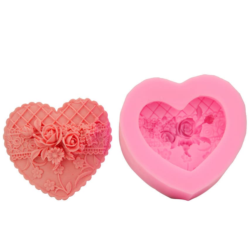 Rose Heart Shaped Silicone Baking Mold DIY Cake Decorating Tool Soap Mold Irregular Shape for Cake Bread Mousse Jelly Chocolate