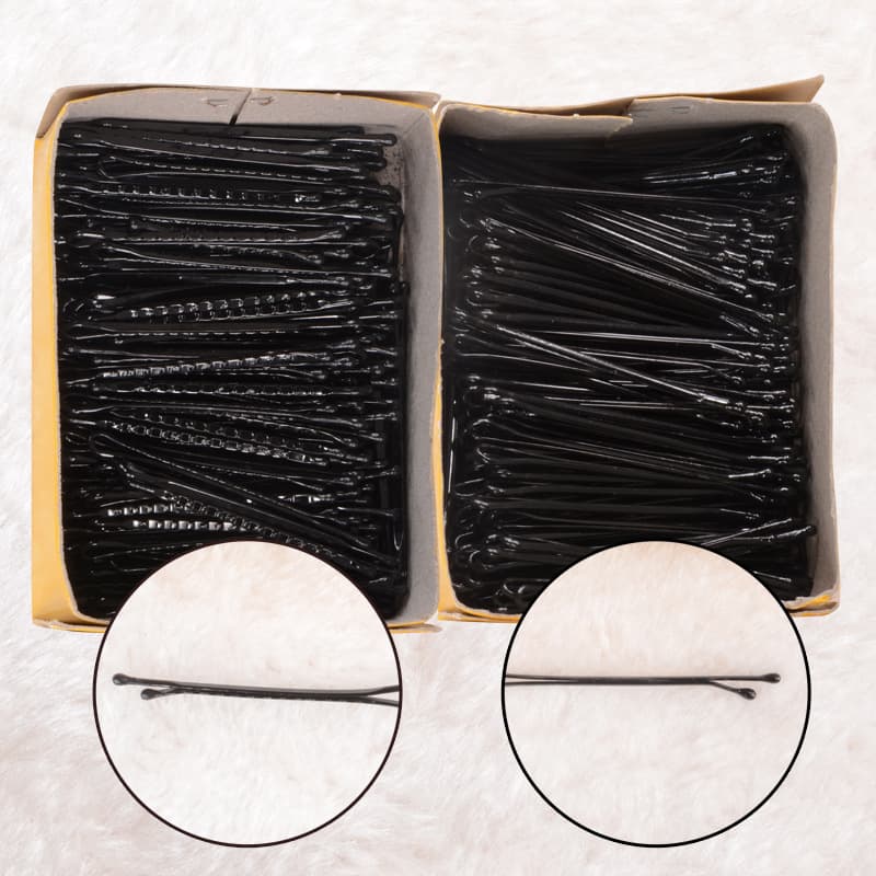 One-Word Clip Hairpin Black Studio Disc Hairpin Round Head Flat Head 5.6 cm 3.5 Two Boxed Headwear Clip
