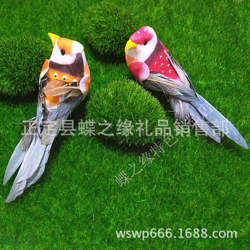 Simulated Bird Foam Feather Bird Decoration Props Sparrow Fake Bird Plant Bonsai Accessory 1# Bird