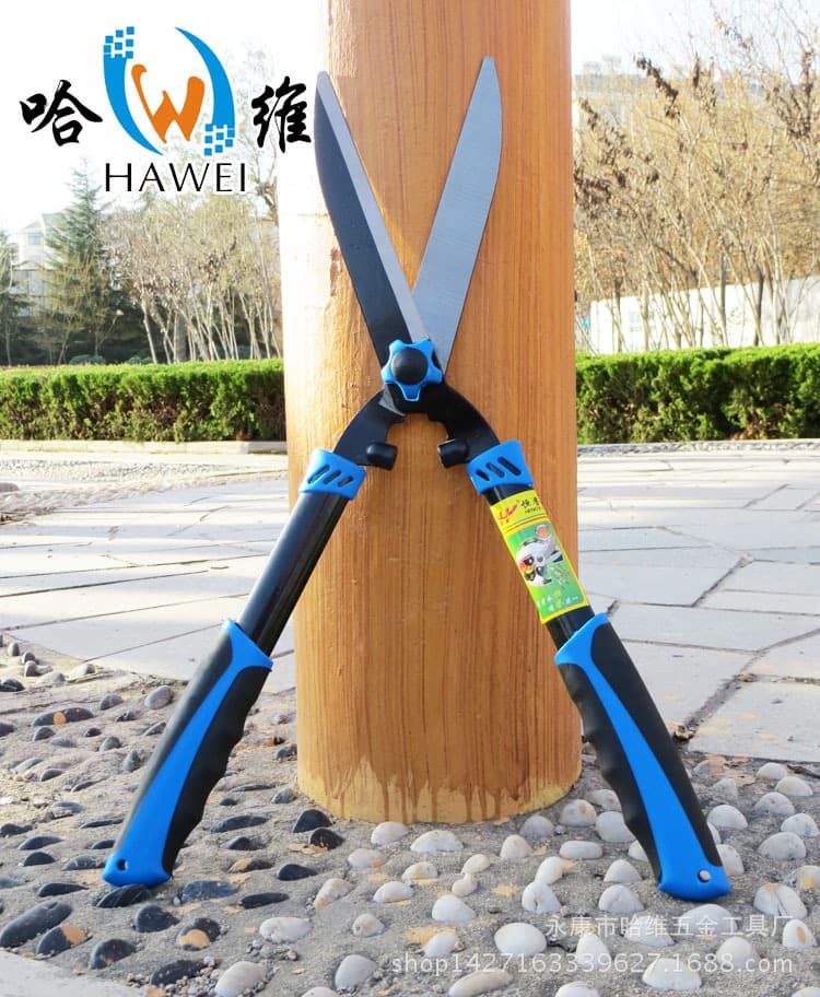 Garden Tool Scissors 570 Two-Color Flat Tube Manganese Steel Lawn Shears, Home Greenery Pruning Garden Scissors