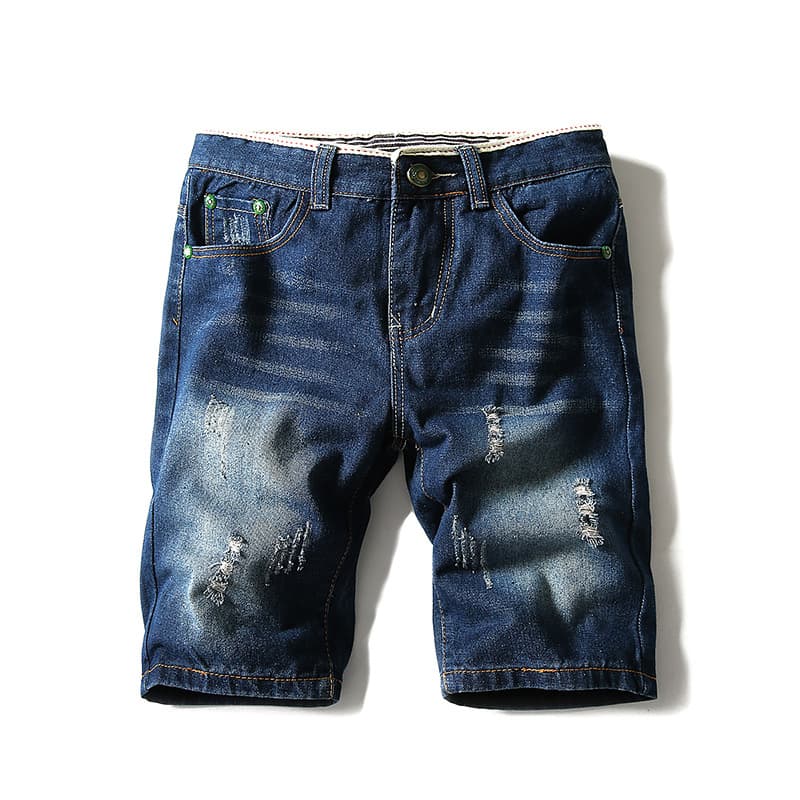 Summer Thin Denim Shorts for Men, Jeans, Knee-Length, Plus Size, Fashionable Casual Straight-Leg Pants