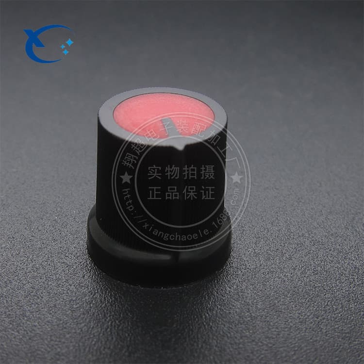 AG3 A-3 Plastic Knob Q15 Potentiometer Knob, Black Body Red Top, 15MMX15MM
