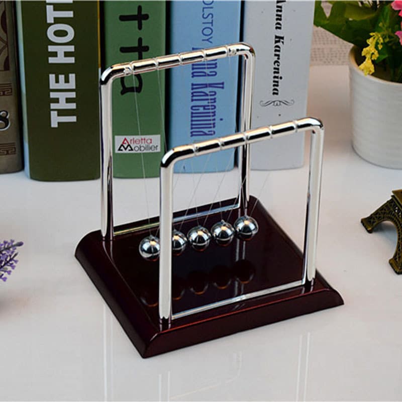 Medium Square Newton Impact Ball Pendulum Home Decoration Ornament Gift Item Unique Craft Small Present
