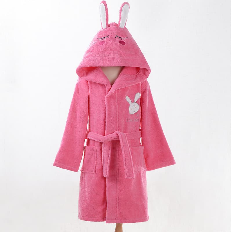 Children's Bathrobe, Pure Cotton, Autumn and Winter Towel Material, Cartoon Hooded, Boys and Girls Bathing, Swimming, Hot Spring Bath Towel, Bathrobe